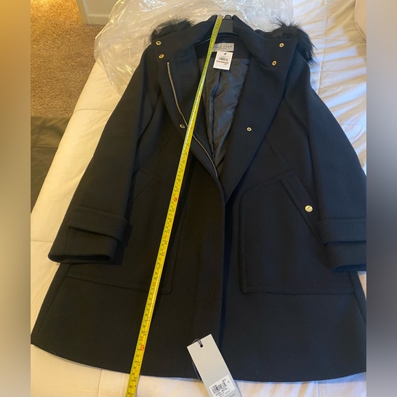 Cole Haan Woman’s Long Coat, Size 12, BLK, New, Never Worn, Tags Still On. - Picture 8 of 9